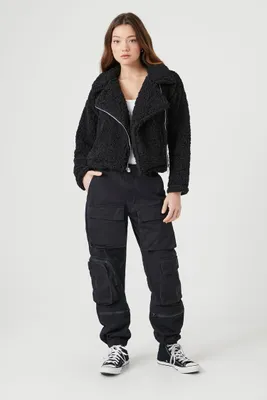 Women's Twill Utility Cargo Pants in Black Small