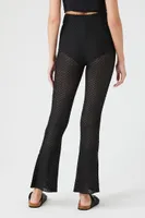 Women's Crochet Flare Pants Black