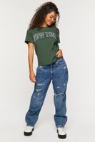 Women's New York Short-Sleeve Graphic T-Shirt in Green, XL