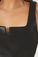 Women's Faux Leather Crop Top