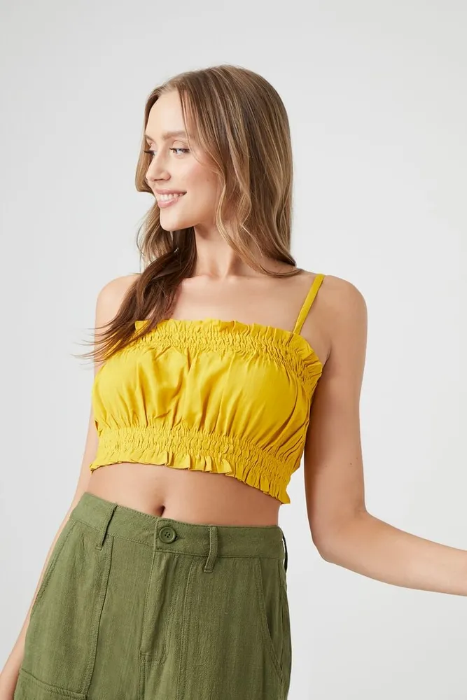 Women's Ruffle Cropped Cami Cornsilk