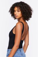 Women's Seamless Split-Neck Bodysuit in Black Small