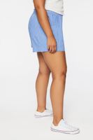 Women's Pinstriped Shorts in Blue/White, 1X