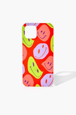 Abstract Happy Face Case for iPhone 12 in Pink