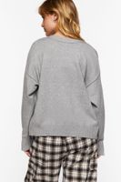 Women's Split-Sleeve Cardigan Sweater in Heather Grey Small