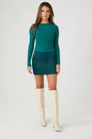 Women's Satin Mini Skirt Hunter Green