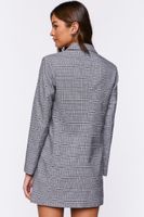 Women's Plaid Double-Breasted Blazer Mini Dress in Grey Small