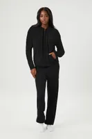 Women's Hooded Zip-Up Sweater in Black Medium