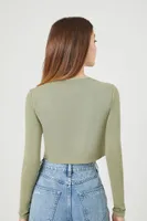 Women's Cropped Long-Sleeve Top