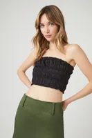 Women's Smocked Cropped Tube Top