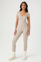 Women's Seamless Short-Sleeve Jumpsuit in Goat Large