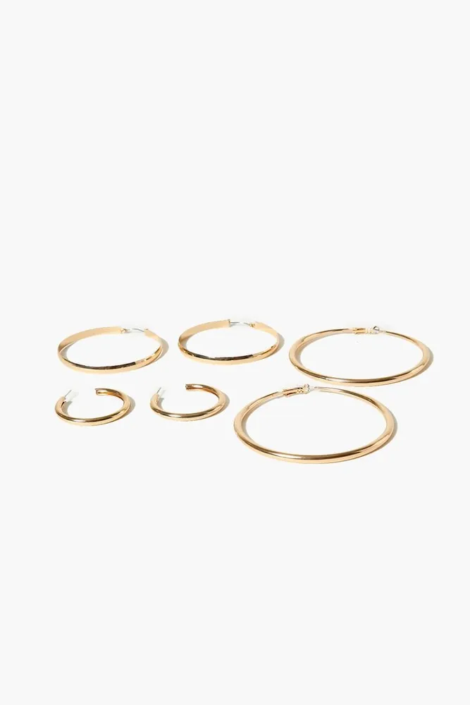 Women's Hoop Earring Set in Gold