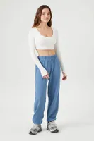 Women's Cotton-Blend High-Rise Joggers