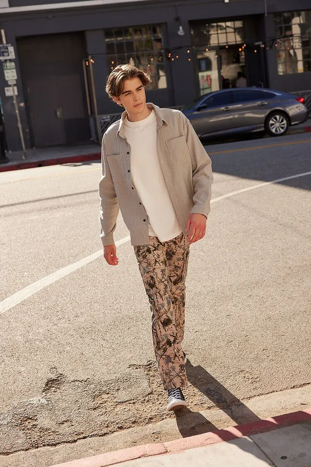 thumbnail image 2 of Forever 21 Mens Slim-fit Camo Print Cargo Pants 2 of 12