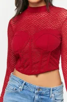 Women's Netted Mesh Bustier Top