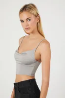 Women's Tie-Back Cropped Cami in Silver Medium