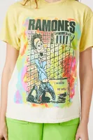 Women's Ramones Graphic T-Shirt in Yellow, M/L