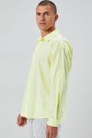 Men Long-Sleeve Buttoned Shirt in Light Yellow, XL