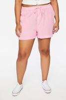 Women's Drawstring Twill Shorts Pink Icing,