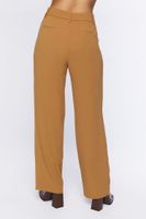 Women's Mid-Rise Straight-Leg Trousers in Taupe Large
