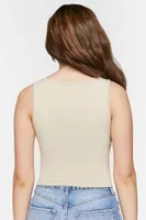 Women's Sleeveless Underbust Crop Top Taupe