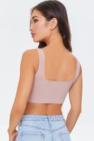 Women's Ribbed Seamless Bralette in Taupe Medium