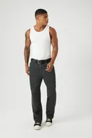 Men Ribbed Knit Tank Top in White, XL