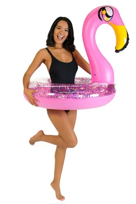 PoolCandy Flamingo Drink Pool Float Set in Pink