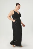 Women's Satin Wide-Leg Jumpsuit