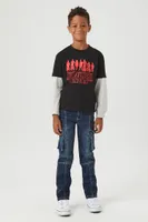 Kids Stranger Things Combo T-Shirt (Girls + Boys) in Black, 11/12