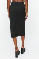 Women's Wrap Midi Skirt in Black Large