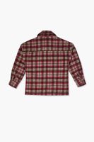 Kids Plaid Shirt (Girls + Boys) in Tan/Pink, 13/14