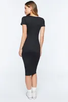 Women's Short-Sleeve Button-Front Midi Dress