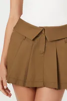 Women's Foldover Pleated Skirt in Cypress Medium