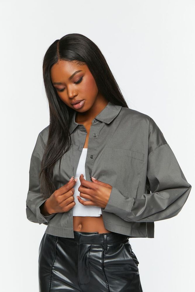 Women's Boxy Poplin Shirt in Ironic Medium