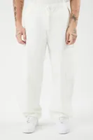 Men Slim-Fit Drawstring Pants in Cream Small