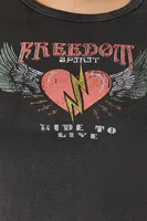 Women's Freedom Spirit Graphic T-Shirt Charcoal,