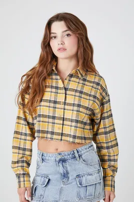 Women's Plaid Cropped Shirt