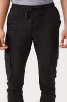 Men Skinny Drawstring Joggers in Black, XXL