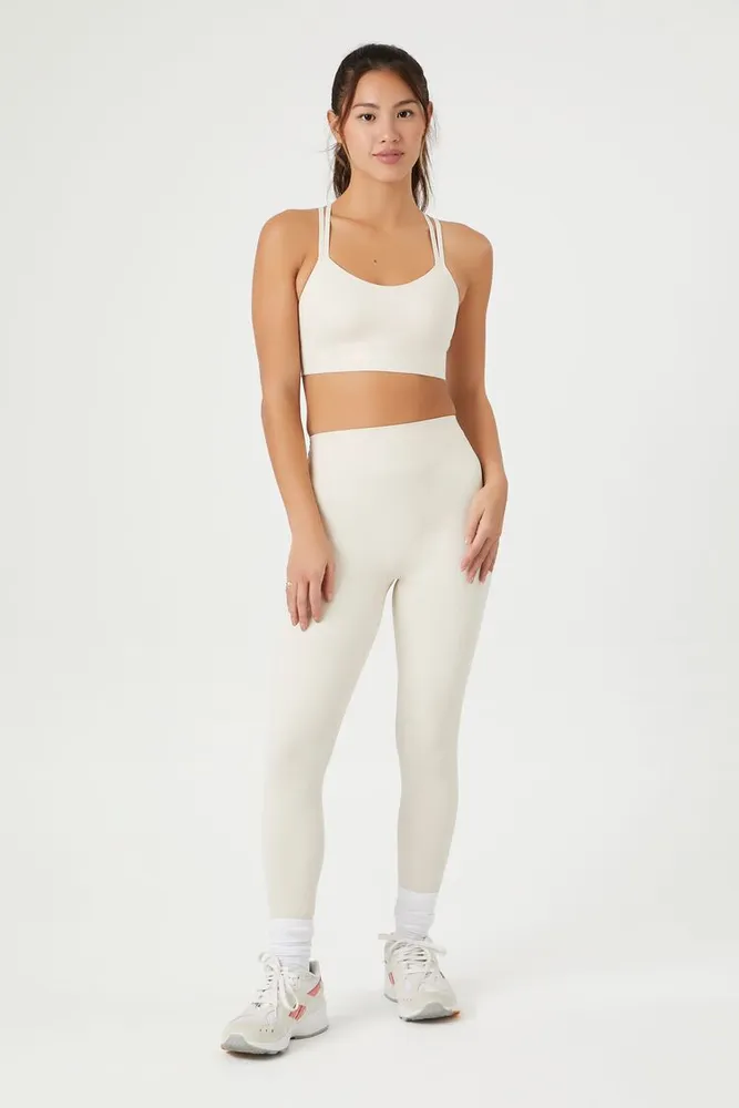 Forever 21 Women's Active High-Rise Leggings in Birch Small