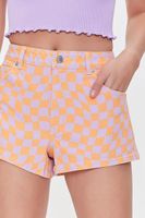 Women's Checkered Print Shorts in Cantaloupe, 28