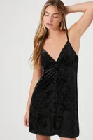 Women's Velvet V-Neck Mini Dress