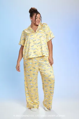 Women's Cinnamoroll Shirt & Pants Pajama Set in Yellow, 1X