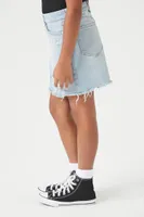 Girls Distressed Denim Skirt (Kids) in Light Denim, 13/14