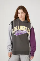 Women's Los Angeles California Colorblock Hoodie in Grey Small