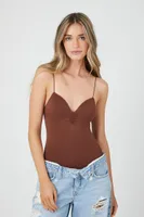 Women's Seamless V-Neck Lingerie Bodysuit in Cappuccino Medium