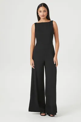 Women's Wide-Leg Crisscross Jumpsuit in Black Medium