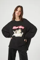 Women's Angel Baby Graphic Pullover Black