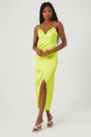 Women's Tulip-Hem Cami Maxi Dress in Green Banana Small