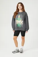 Women's Fleece DMX Graphic Pullover in Charcoal Small